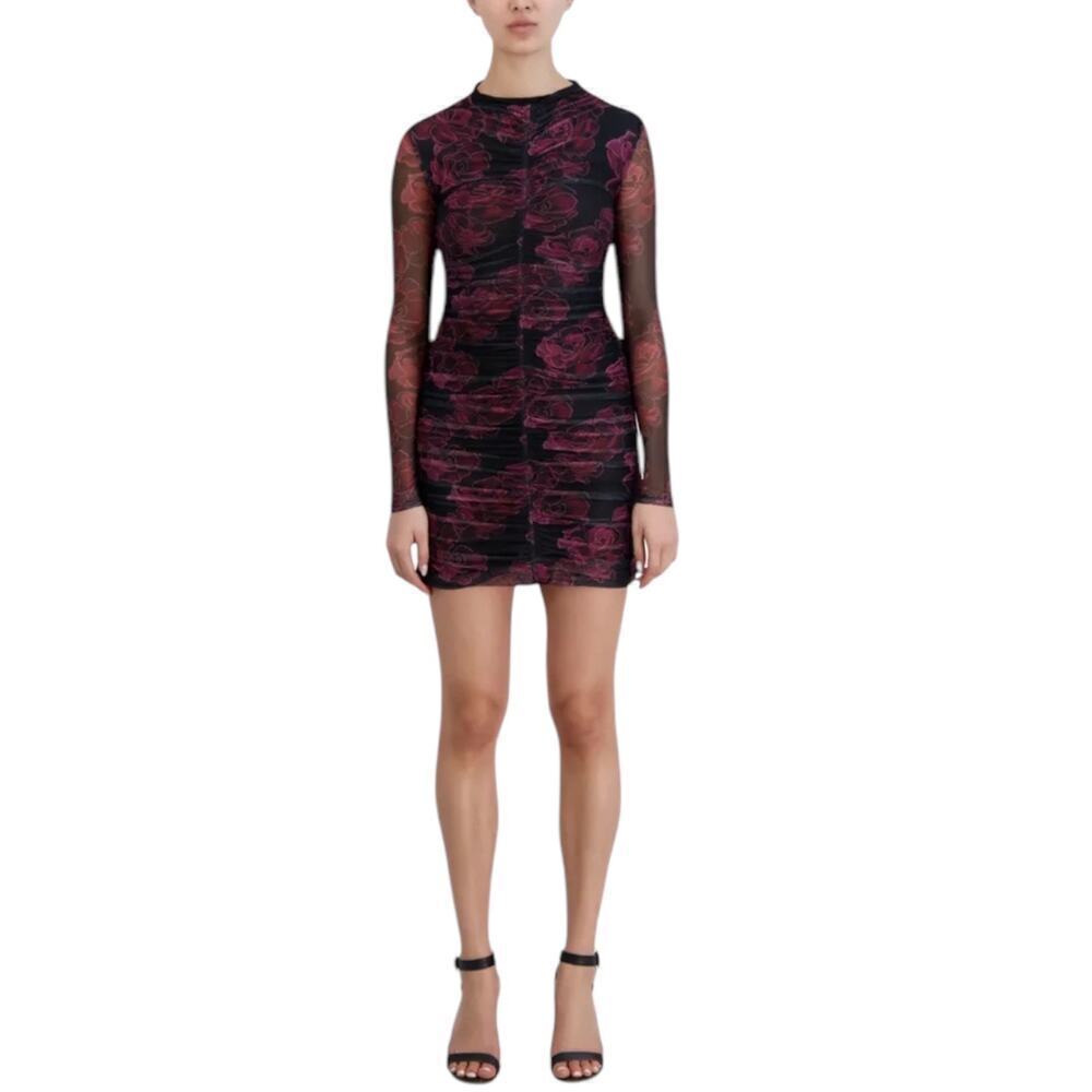 New Women’s BCBGeneration Printed Mesh Ruched Mini Dress Size 8